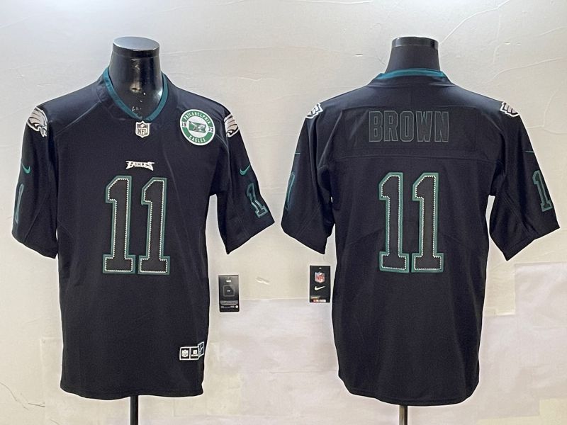 Men Philadelphia Eagles 11 Brown Black Classic 2025 Nike Limited NFL Jersey style 3